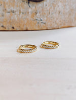Mini Hoops in Gold Plated Cubic Zirconia
