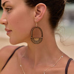 Magical Dawn Engraved Wood Hoop Earrings