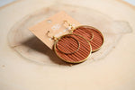 Rust Round Leather Earrings