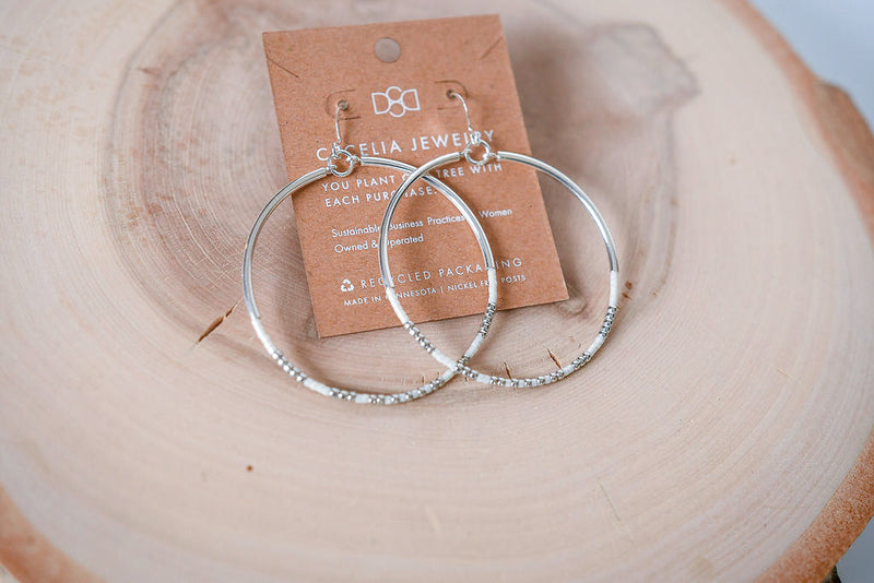 Sterling Silver Tube Hoop Earrings in Gold and Silver