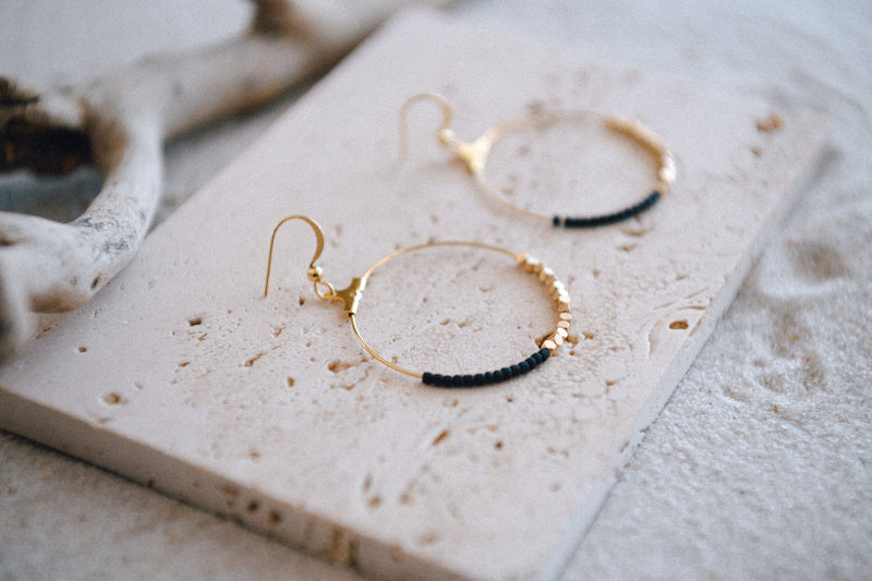 Terra Cotta Beaded Hoops – Cecelia Designs – Cecelia Designs Jewelry