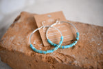 Far Out Silver Hoops in Sterling Silver Amazonite