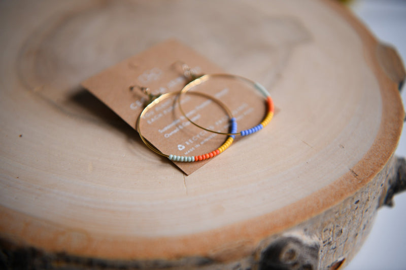 Sundance Seed Bead Hoop Earrings