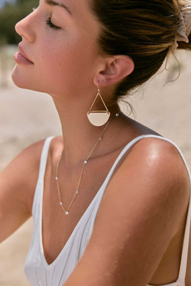 Desert Rose Gold Plated Half Moon Hoops