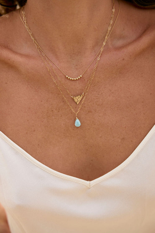 Bohemian Voyage Teardrop Pendant Necklace in Gold