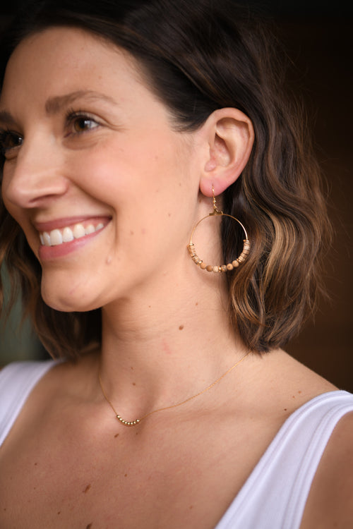 Gypsy Sunrise Picture Jasper Hoop Earrings