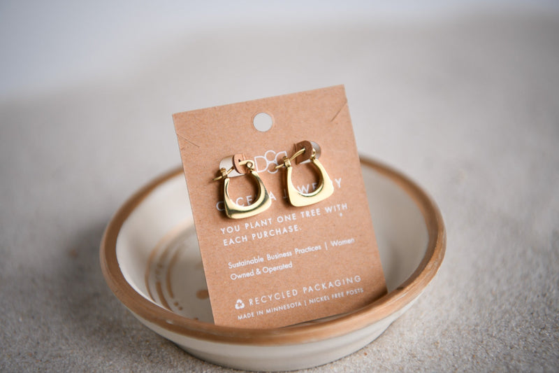 Moonlit Gold-Plated Chunky Geo Earrings
