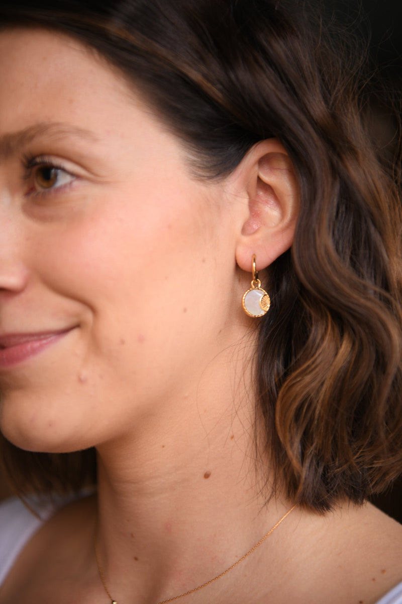 Moonlit Gold-Plated Square Geo Earrings