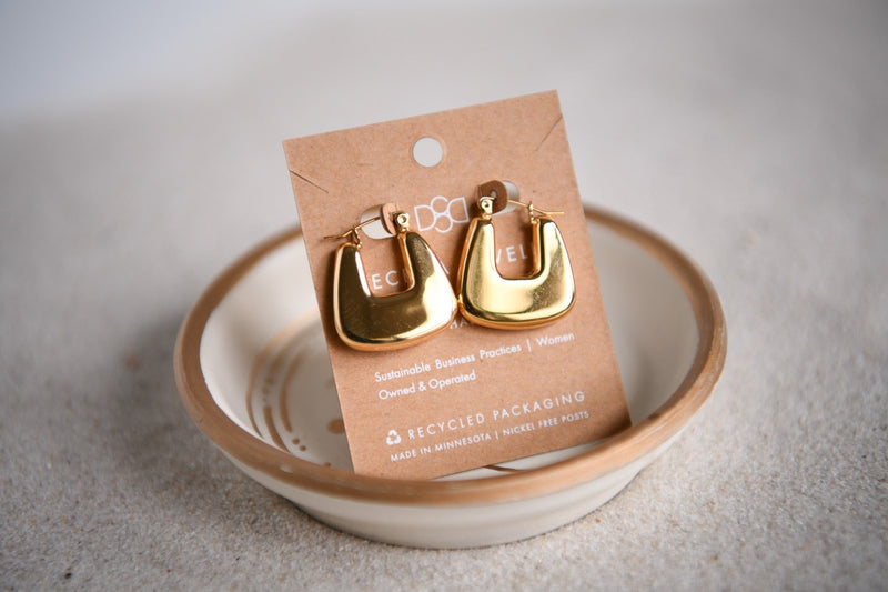 Moonlit Gold-Plated Chunky Geo Earrings