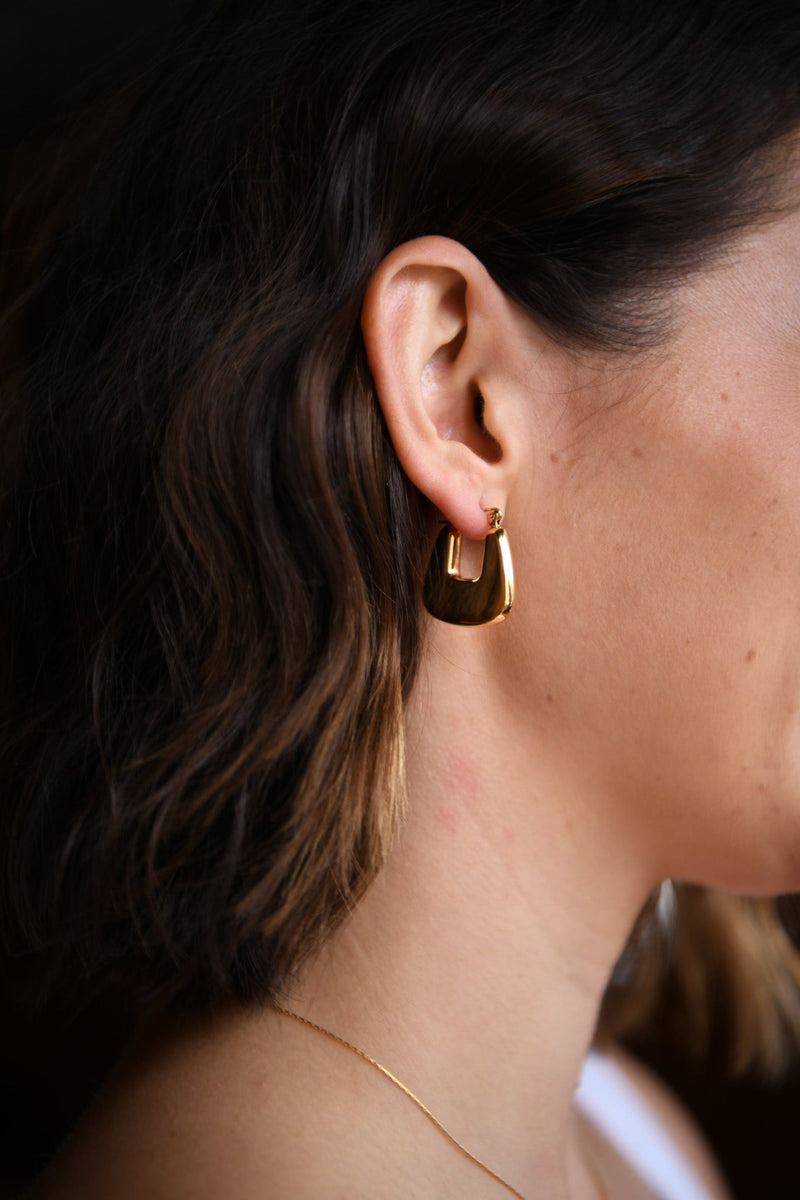 Moonlit Gold-Plated Chunky Geo Earrings