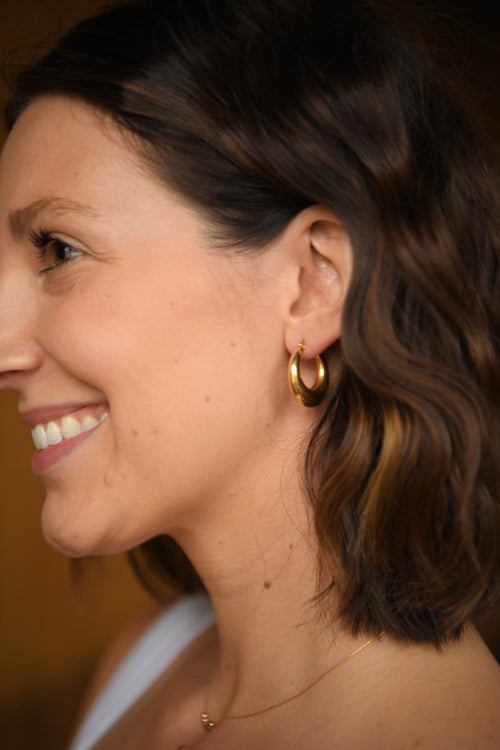 Moonlit Gold-Plated Chunky Earrings