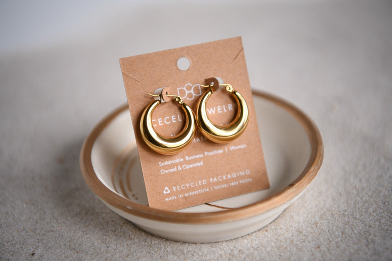 Moonlit Gold-Plated Chunky Geo Earrings