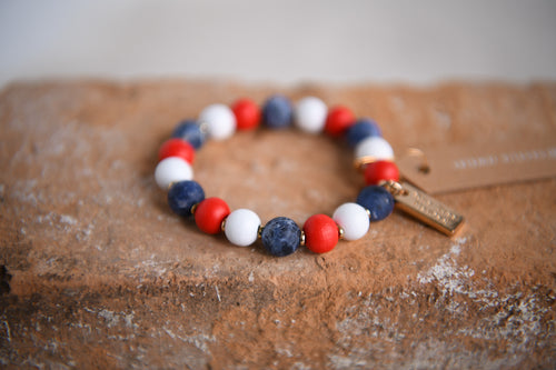 Patriotic Seed Bead Bracelet