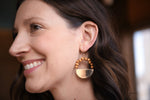 Stella Champagne Beaded Half Moon Hoop Earrings