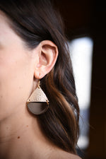 Celeste Rust Half Moon & Leather Triangle Earring