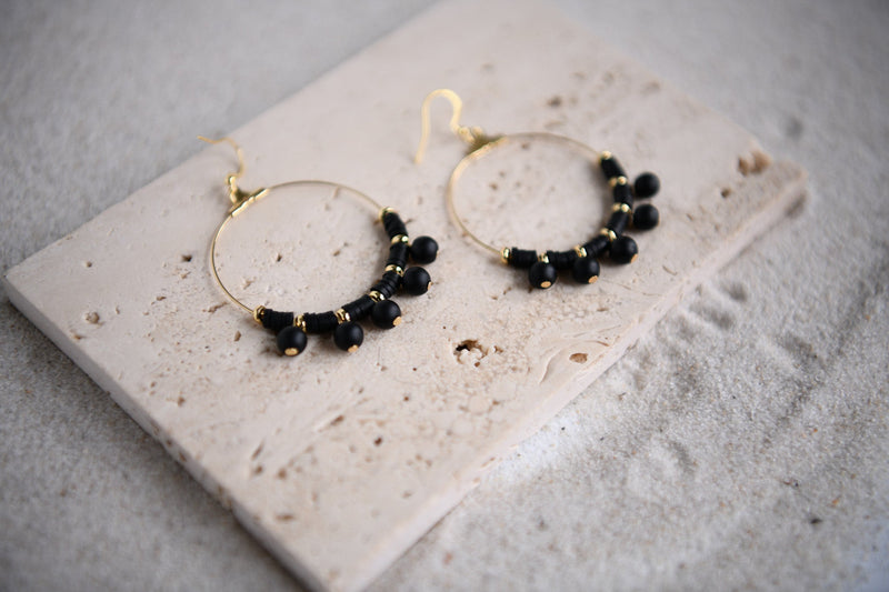 Nova Picture Jasper Ball Drop Hoop Earrings