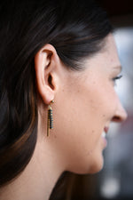 Elara Black & White Bar Drop Earrings