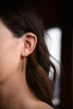 Elara Black & White Bar Drop Earrings