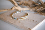 Gemstone Wrap Bracelet Amazonite with Faceted Silver Beads