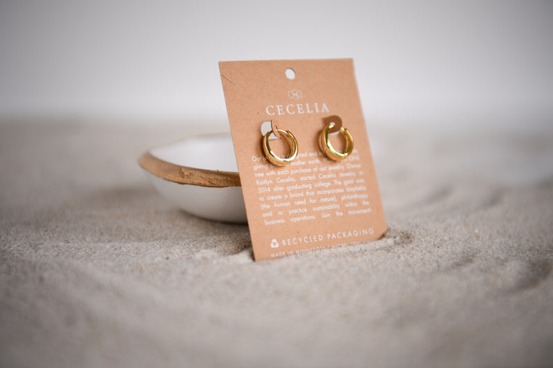 Small Gold-Plated Sterling Silver Hoops