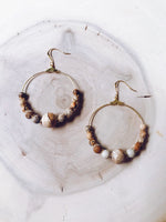 Symmetrical Gemstone Hoop Earrings in Rose Quartz