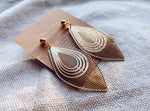 Filigree Gold Feather Pendant Earrings