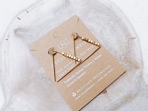 Gold Filled Beaded Geometric Earring Collection