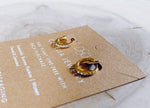 Mini Hoop Earrings in Gold Plated Pearl Bar