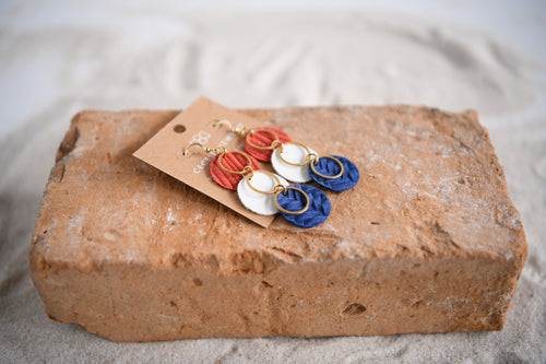 4th of July Leather Earrings