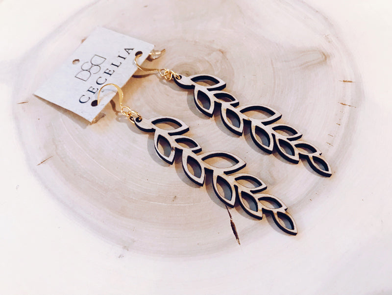Leaf Wood Earring Collection