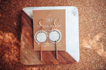 Round Bar Drop Leather Earrings