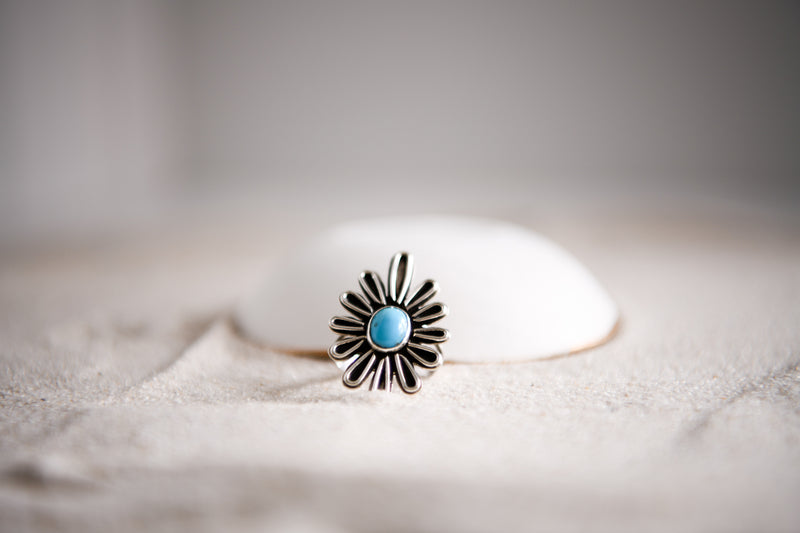 Turquoise Wildflower Statement Ring