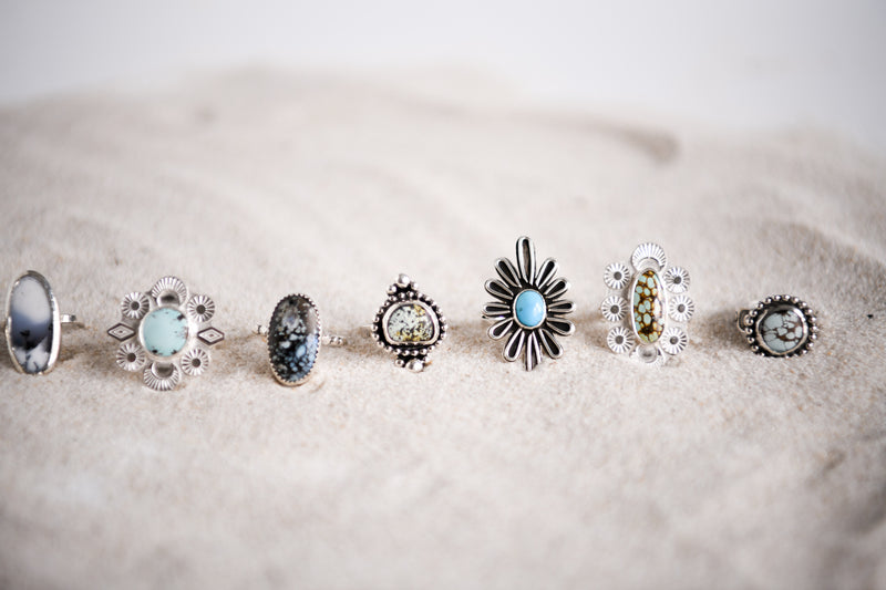 Turquoise Wildflower Statement Ring