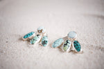 Turquoise Sunline Wildflower Front and Back Earrings