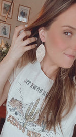 Natural Feather Duster Leather Earrings