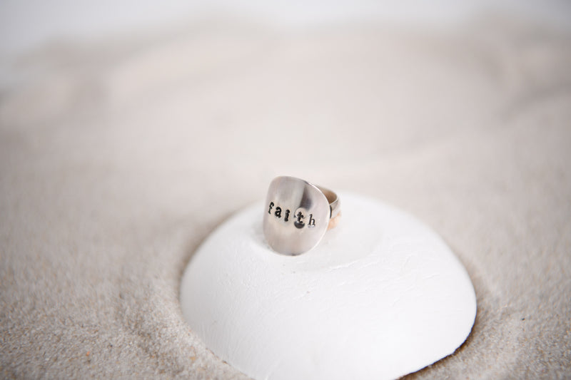 Hand Stamped "Faith" Statement Ring