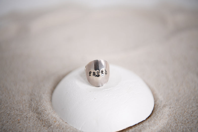 Hand Stamped "Faith" Statement Ring