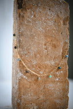 Gold Filled Saddle Collection Dainty Sprinkle Turquoise Necklace