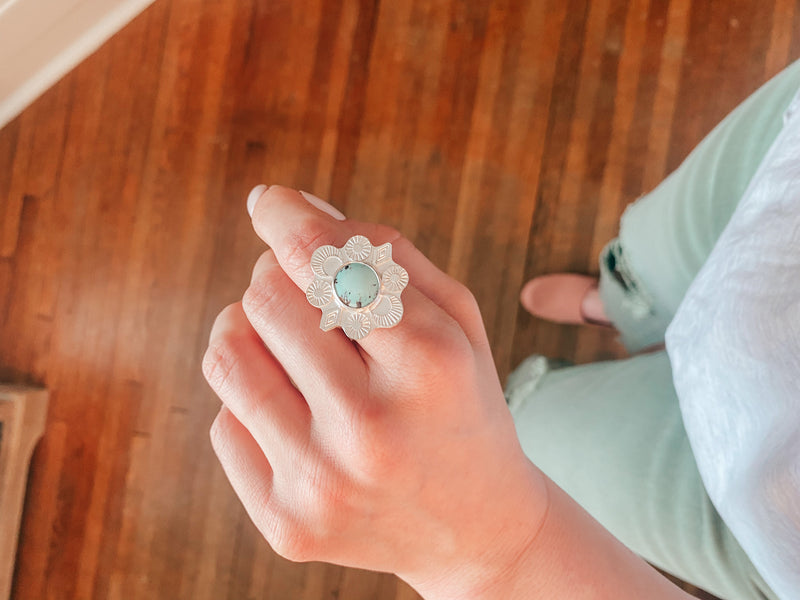 Wildflower Turquoise Statement Ring